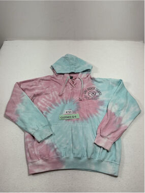 Womans Excellent Sunsations Tye Dyed Pullover Hoodie Large Pink Blue Graphics